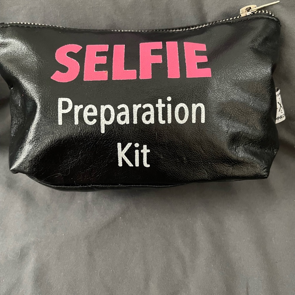 Black vegan leather pouch